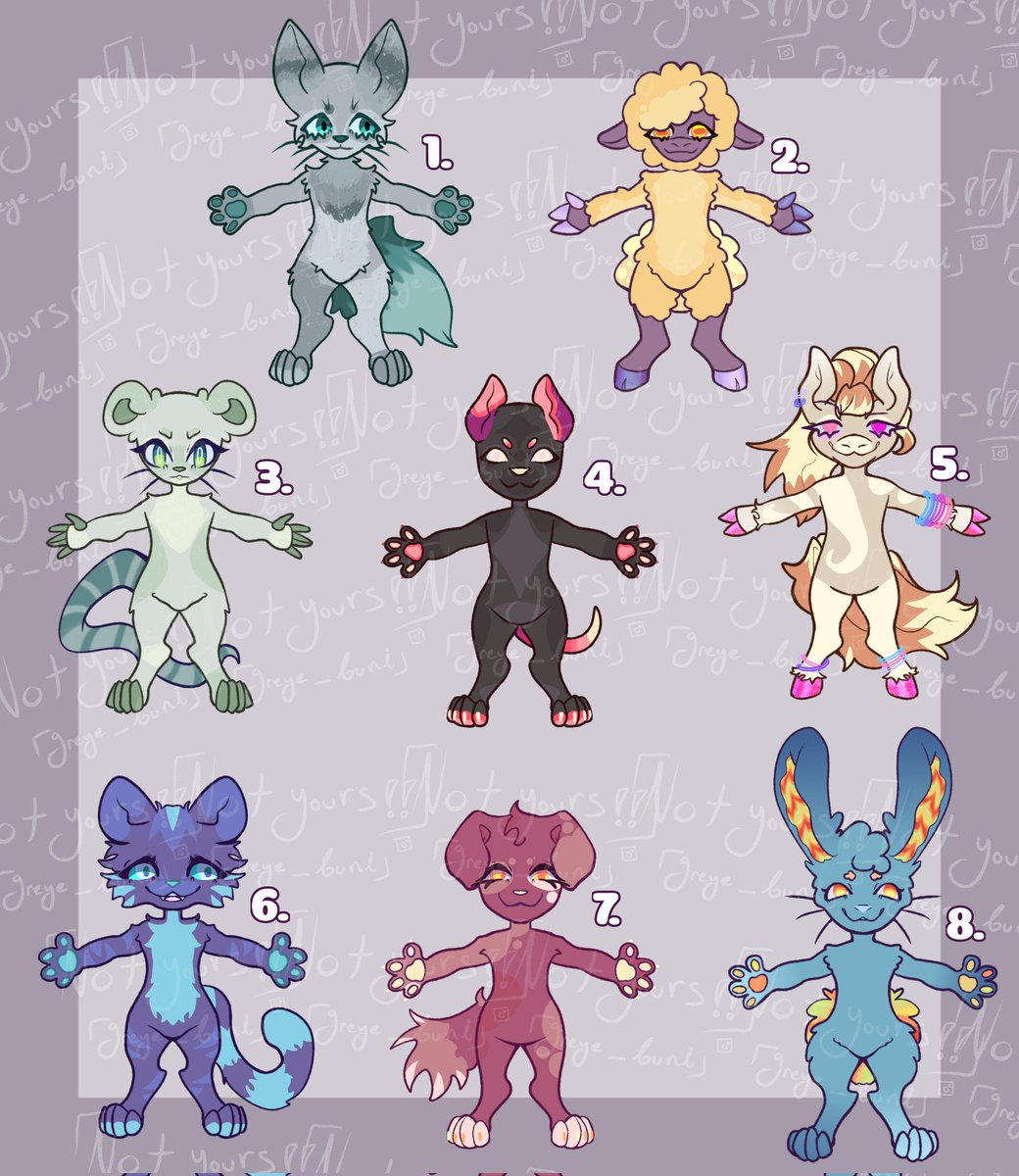 greye_buni's tweet image. Gacha adopts, all open at the moment ! 

$15 usd for a roll
$3 for a re-role 
Or $20 ab. (You choose)

If you have any questions feel free to ask &apos;em ♡
#adoptable #adoptables #openadoptables #gachaadopt #furryadopt #furry #adopts #digitalart #furryart #digitalartist