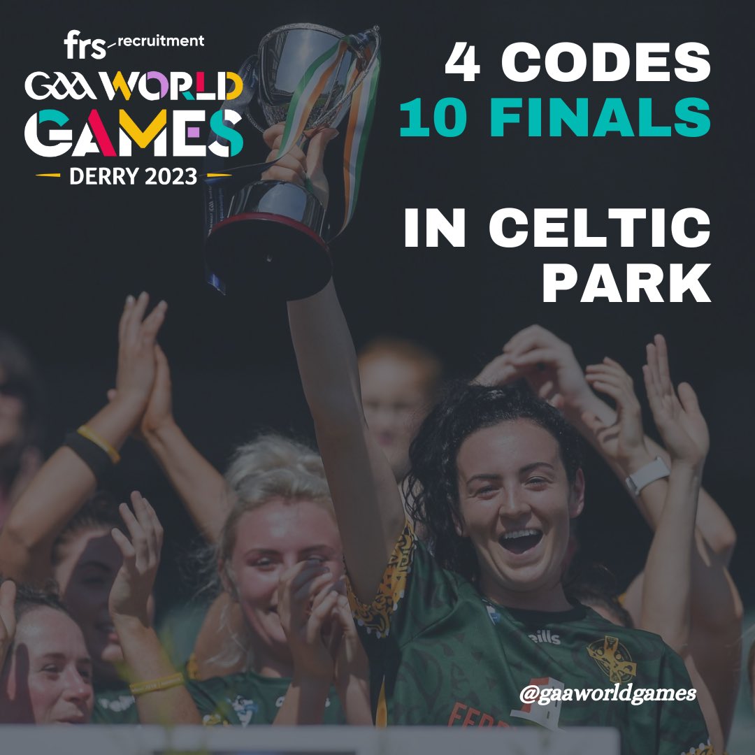🗓️ Friday 28th July is Finals day in Celtic Park, Derry City 🏆 

We’ll have a band, food vendors, exciting games, be in wonderful company too… and entry is free!! 👌

#FRSGAAWorldGames #GAABelong