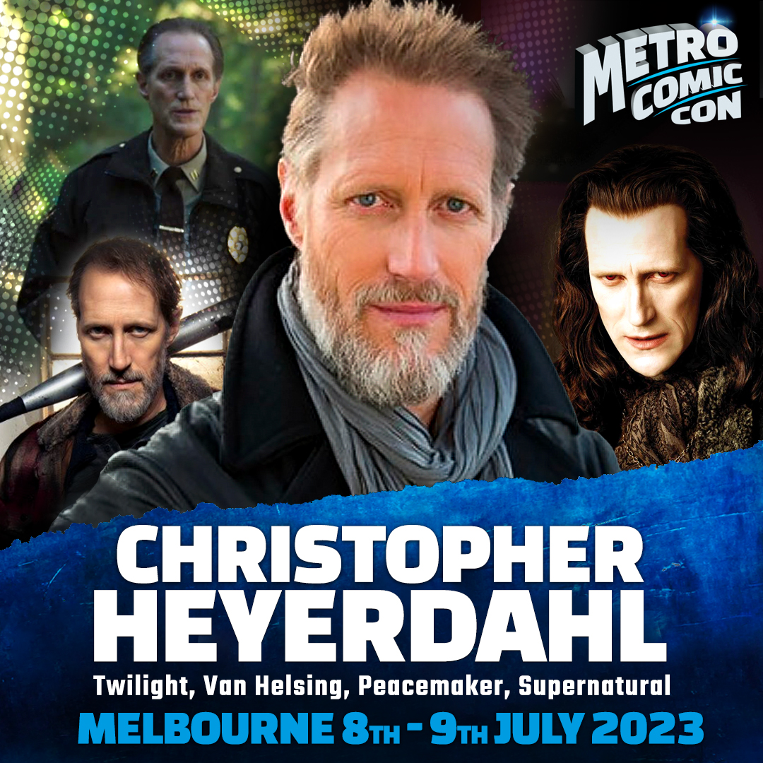 Metro City may have lost a vampire hunter, but we've gained a vampire! We're thrilled to welcome fan favourite @CHeyerdahl to #MetroComicCon! Chris is notable for roles in Peacemaker, Supernatural, Stargate: Atlantis, Twilight, True Blood, Van Helsing & many more!
#melbourne