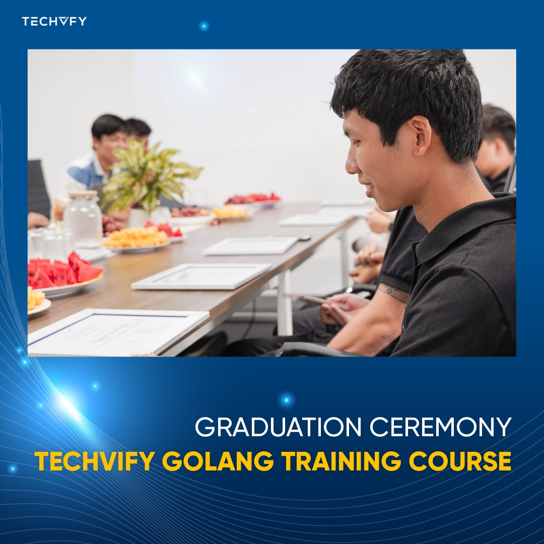 Techvify's tweet photo. TECHVIFY has just successfully held Golang internship graduation ceremony today. 📷📷

📷 Congratulations, interns!  We're proud to witness your remarkable growth and cannot wait to see you shape the future of technology.📷

#trainingprogram #interngolanggraduation #techvify https://t.co/sXntyEkezi