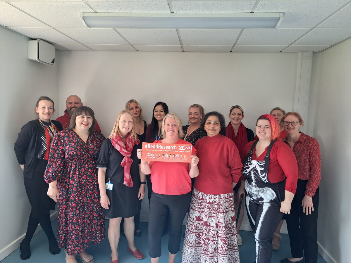 Celebrating Red For Research day with a photo in one of our new clinic rooms #redforresearch #MYTT #teamwork #weloveresearch
