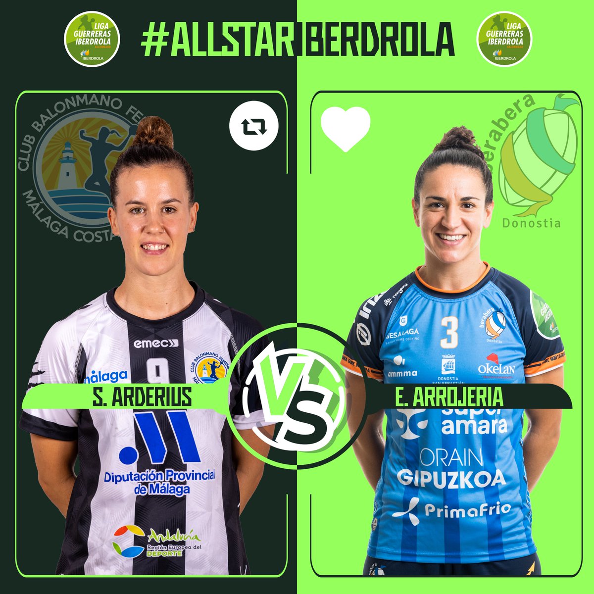 ⭐️ #AllStarIberdrola 𝟐𝟎𝟐𝟐/𝟐𝟑 – 𝑴𝑽𝑷

♻️ RT: @SilviaArderius (@BMMalagaCosta)
❤️ Me gusta: @EstherArrojeria (@BalonmaBeraBera)

#LigaGuerrerasIberdrola #SheLovesHandball