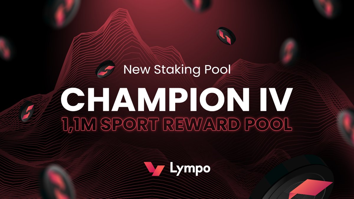 New Staking Pool coming your way - Champion IV! 💪🔥
🚀 The same staking mechanics remain
🚀 40% APR
🚀 Pool size: 1,104,779 $SPORT

Happy staking! 💣💯
lympo.io/nft-staking
#NFT #NFTstakng $SPORT