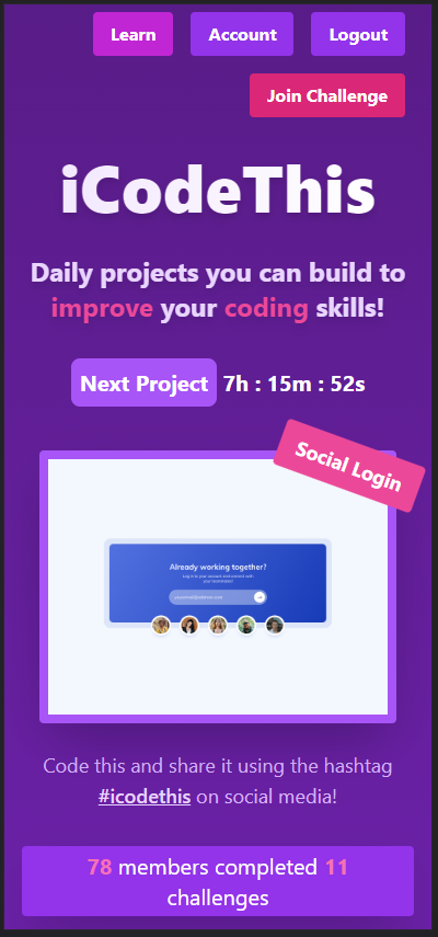 FlorinPop17's tweet photo. Here's the story of how 7 months ago we launched @iCodeThis  and how it made $7,769.70+ so far. 👇

It all started with an idea: I wanted to give my audience a fun way to practice and improve their coding skills.

I started posting on my Twitter a new coding challenge every day (image 1)

The goal: turn the component from the image into a fully functional HTML/CSS project (with JavaScript if people wanted)

Had no website. No domain name. No revenue. Just an idea. (and sort of an MVP - the tweets)

Once I saw that the community liked this idea, I proceeded to build the first version of the website (image 2).

My backend skills aren't great, so I got my good and super-smart friend @MihaiAdrianAnd1 to help me build a platform.

In v1 we had a new project appear on the website every day and allowed people to upload a link with their submission. They could also like and share them (for some extra "socialness" 😄)

I didn't like the fact that people had to leave our website so I decided to add an IDE built into it. That way people spent WAY more time on the website.

Of course, I'm not a designer either, so the first iteration was not so good. It had purple, so that was great 👍 but the rest... could be improved a lot!

Then I met a great designer @theVladC who amazed me with a brand new design for the website (image 3) which became v2 of the platform!

Also for v2, we added PRO memberships and allowed people access to a lot more features (more challenges, PRO challenges, badges, etc).

Initially, we had a monthly and yearly subscription which made ~$300 thanks to our early supporters, but I soon realized that it'll be best to have only one-time payments within different tiers.

I know that MRR and ARR are pretty cool but people are sick of subscriptions. 
Also in this business model, if we do a great job, the LTV of a customer would be ~3-4 months because they learn, grow, and probably go. This is great for them, but not "the best" for the business.

After this change and some feature improvements, I started marketing a bit more (altho' all this time I was "building in public"), and the sales started to pick up!

Went from a $300+ month (March), to $1900+ (April), and to $3600+ last month! 

It was a great journey! I learned a lot and I feel like there's much more to learn!

I'm super happy with the current team (we had some people join us here and there along the way 💜), and we have big plans!

Even tho' it has been 7 months, this is just the beginning! I have SO MUCH more things I want to add to make the platform the best for our dear developers!

Stay tuned for more updates! 😁