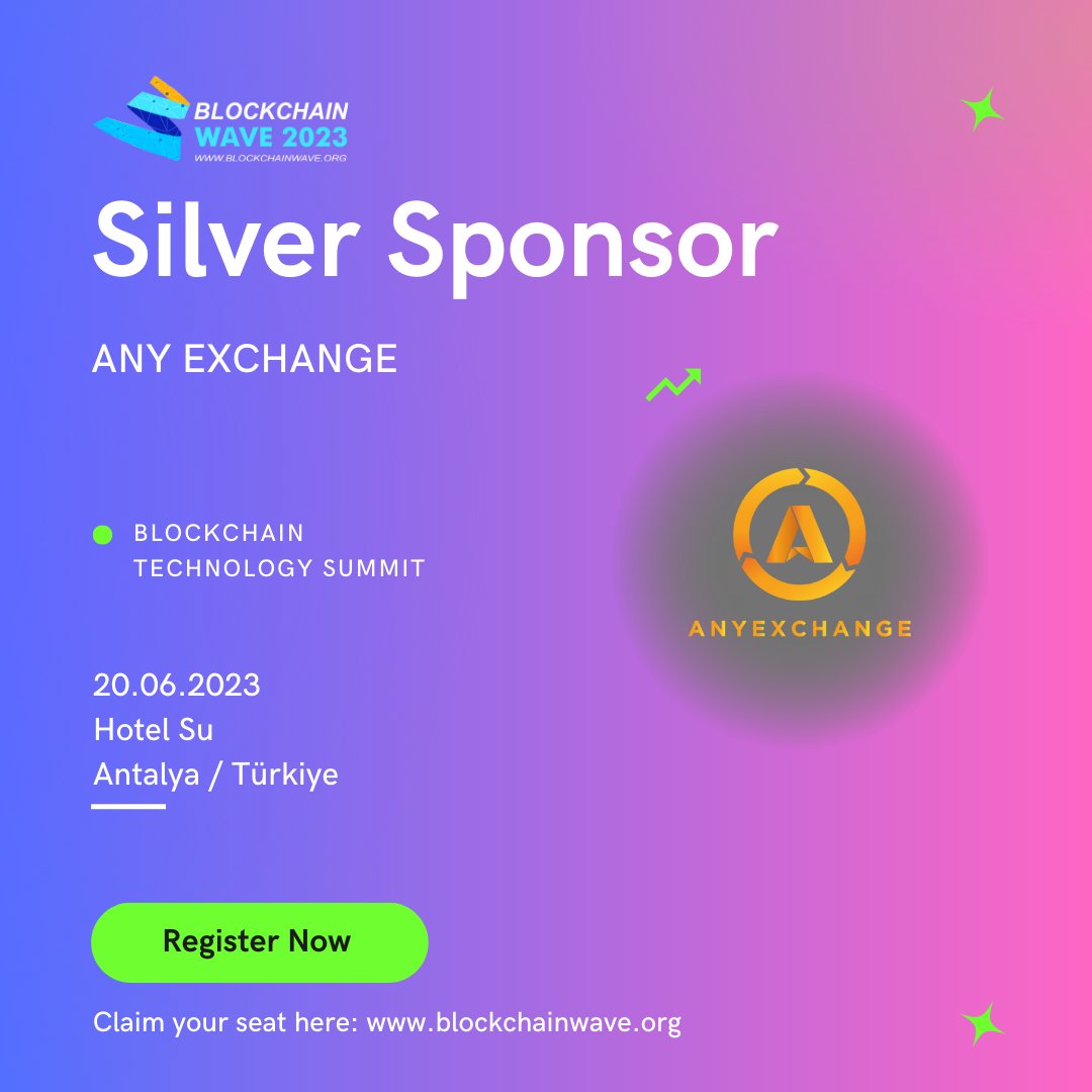 blockchainwave_'s tweet photo. We are proud to announce that Any Exchange Company will take part in our event as a Silver Sponsor.

#blockchain #metaverse #web3 #ai https://t.co/gJShzieejM