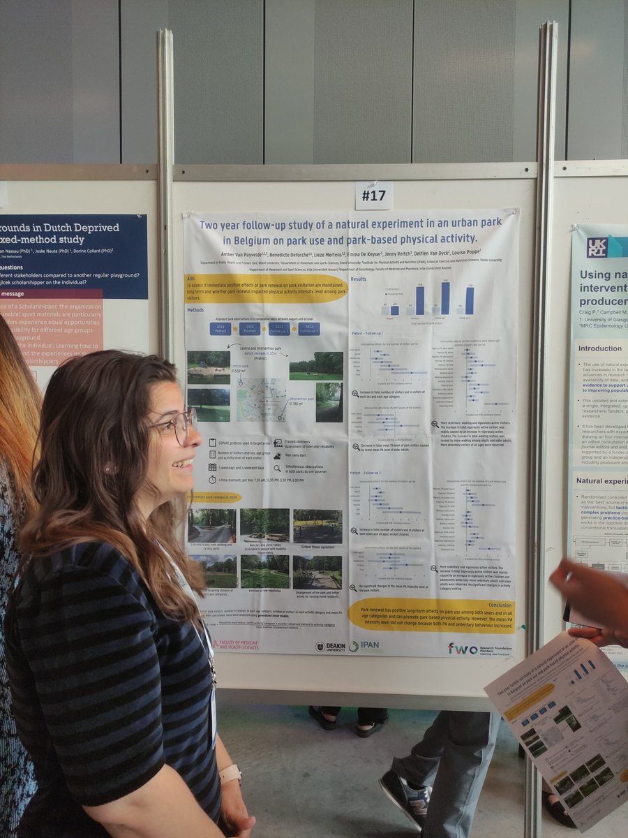 Urban parks and physical activity 🌳🏃‍♂️ Check out this interesting research by <a href="/AmberPuyvelde/">Amber Van Puyvelde</a> from Ghent University! #ISBNPA2023 <a href="/ISBNPA/">ISBNPA</a>