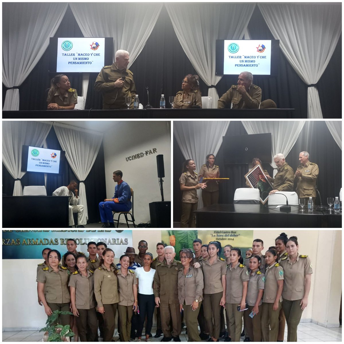 Acompañados por el Comandante de la Revolución Ramiro Valdés, nuestros jóvenes rememoran la historia, evocan a #FidelPorSiempre e intercambian en el taller 'Maceo y Che, un mismo pensamiento'. Tarde cargada de emociones, patriotismo, pura cubanía 🇨🇺. #ComoElChe #MaceoVive