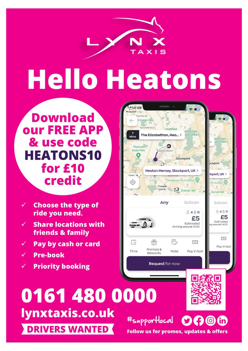 Get a free ride today! 
 #heatonmoor #heatonmersey #heatonchapel #heatons #burnage #parrswood #gatley #levenshulme #reddish #gorton #heatonnorris