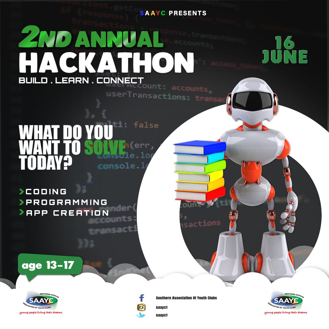 [HACKATHON] Join us today as we tap into the world of Robotics 🤖and coding🔣. 
 
Join on your computer, mobile app or room device 
Click here to join the meeting on Teams
Meeting ID: 348 627 400 590 
Passcode: ttBmrf 
 
#Robotics
#Coding
#YouthDay
#SAAYCHackathon
#SAAYC