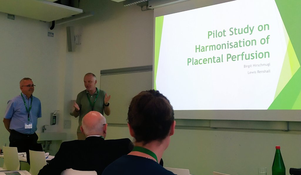 WadsackLab's tweet photo. Final session of #EPPW2023 - wrapping up with the ongoing community efforts on standardizing human placental perfusion across multiple centers to increase comparability and reproducibility using this important method! Let us know if your center is interested in contributing! https://t.co/lUTz80OLt8