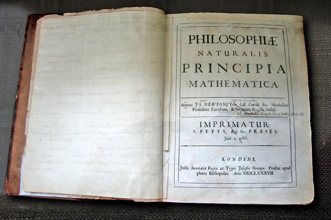 Image of the second edition of Newton's book: Philosophie Naturalis Principia Mathematica