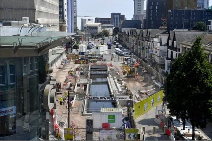 Here's a first glimpse at the work being done to transform an ordinary road into Cardiff's new Canal Quarter: bit.ly/43Abf6V