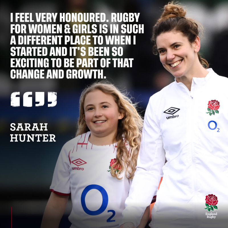 EnglandRugby's tweet photo. Congratulations @sarah_hunter8 &amp; @SaraCoxRef! 🙌

England's most-capped player in history and one of the pioneers of women's refereeing have been recognised for their remarkable achievements in the sport 👏