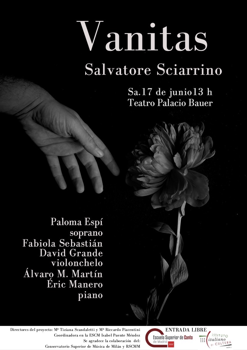 No os perdáis el concierto que interpretarán alumnos del RCSMM y de la Escuela Superior de Canto este sábado día 17 a las 13:00 en el palacio Bauer. Música de Salvatore Sciarrino. #rcsmm #escm