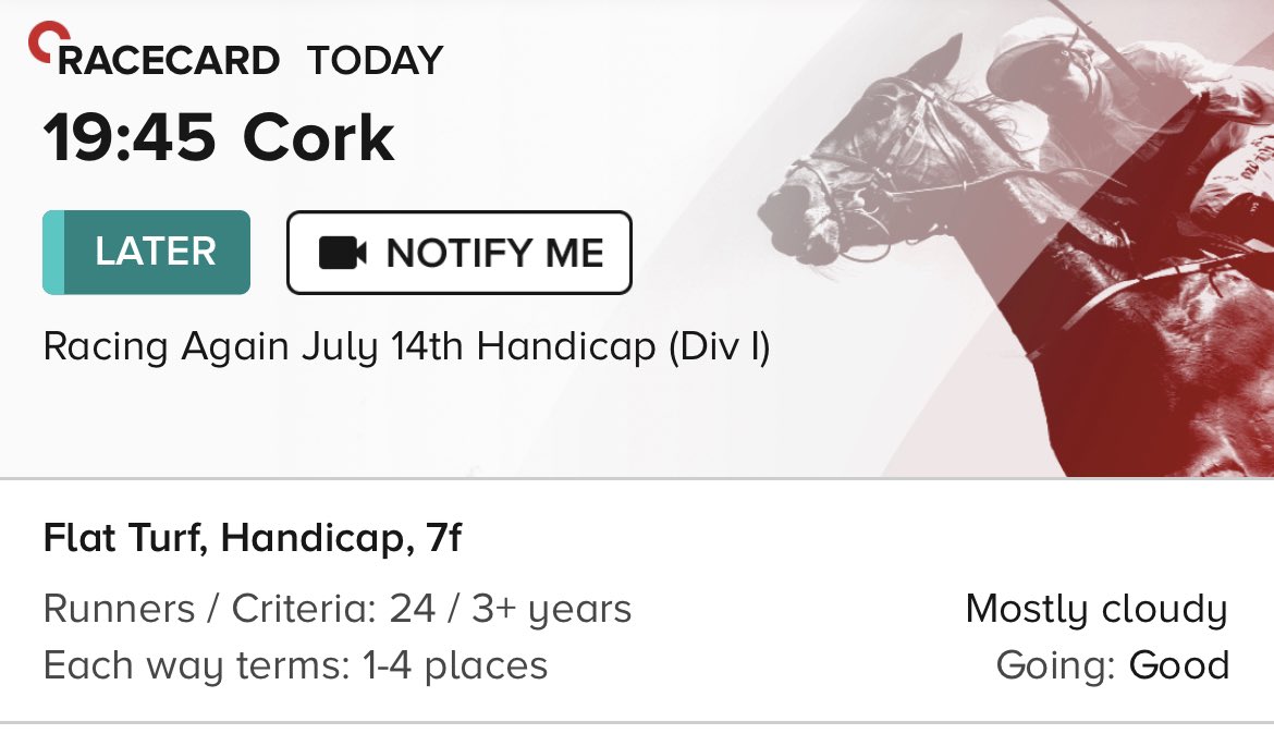 To celebrate getting to 18k I’m doing a cash giveaway!!! Guess the correct tri-cast in the 7.45 @corkracecourse and I’ll select one of the correct guesses to receive £30. You must retweet & follow to be valid. 1 guess per account. Good luck it’s not easy! 🍀