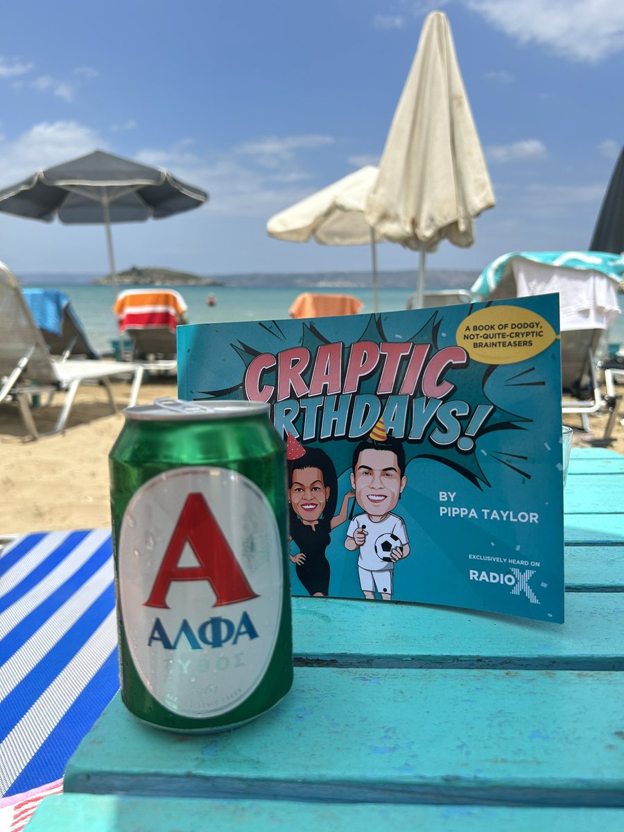 EltonColette's tweet photo. @Pipskin Thoroughly enjoying playing #crapticbirthdays on the beach. Cheers! #radiox #thechrismoylesshow https://t.co/qHKcfMkuzC