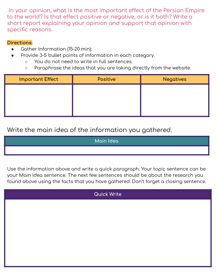 Persian Empire- Mini Report @eduprotocols #eduprotocols