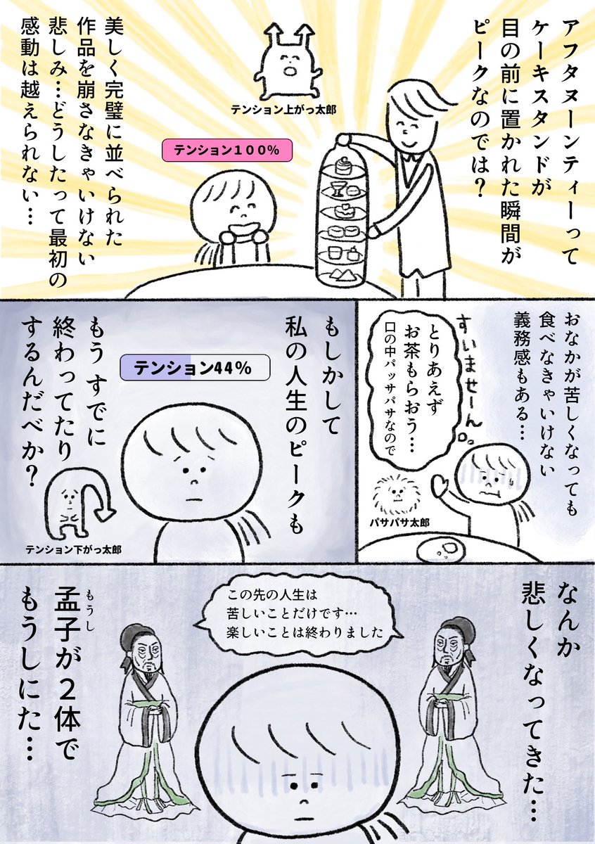 生きるのがしんどい女が1人でアフタヌーンティーに行く話 後編(2/2)  続きは6月23日(金)に載せます。次回は40km歩いて海を目指す話を載せる予定です。