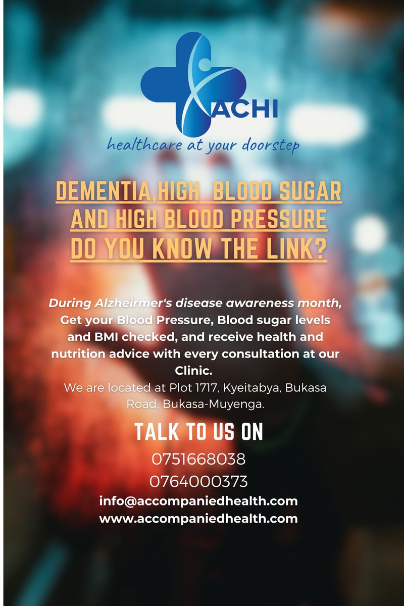 Living with an elderly person? Show them how much you care.  @ACHInitiative will do a customised wellness check and share vital health and nutrition tips. 
#alzheimersawarenessmonth #wellness #diabetes  <a href="/DrDNamara/">Daphine Namara Arinaitwe</a>
<a href="/UsaamaSsewa/">Usaama Ssewankambo</a>
@UCBerkeleySPH
<a href="/YaleSPH/">Yale School of Public Health</a>
<a href="/MinofHealthUG/">Ministry of Health- Uganda</a>
<a href="/Kassaga4UG/">Kassaga James Arinaitwe</a>