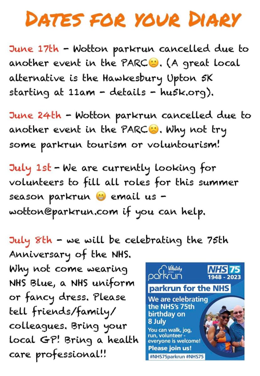 Wotton parkrun tweet media