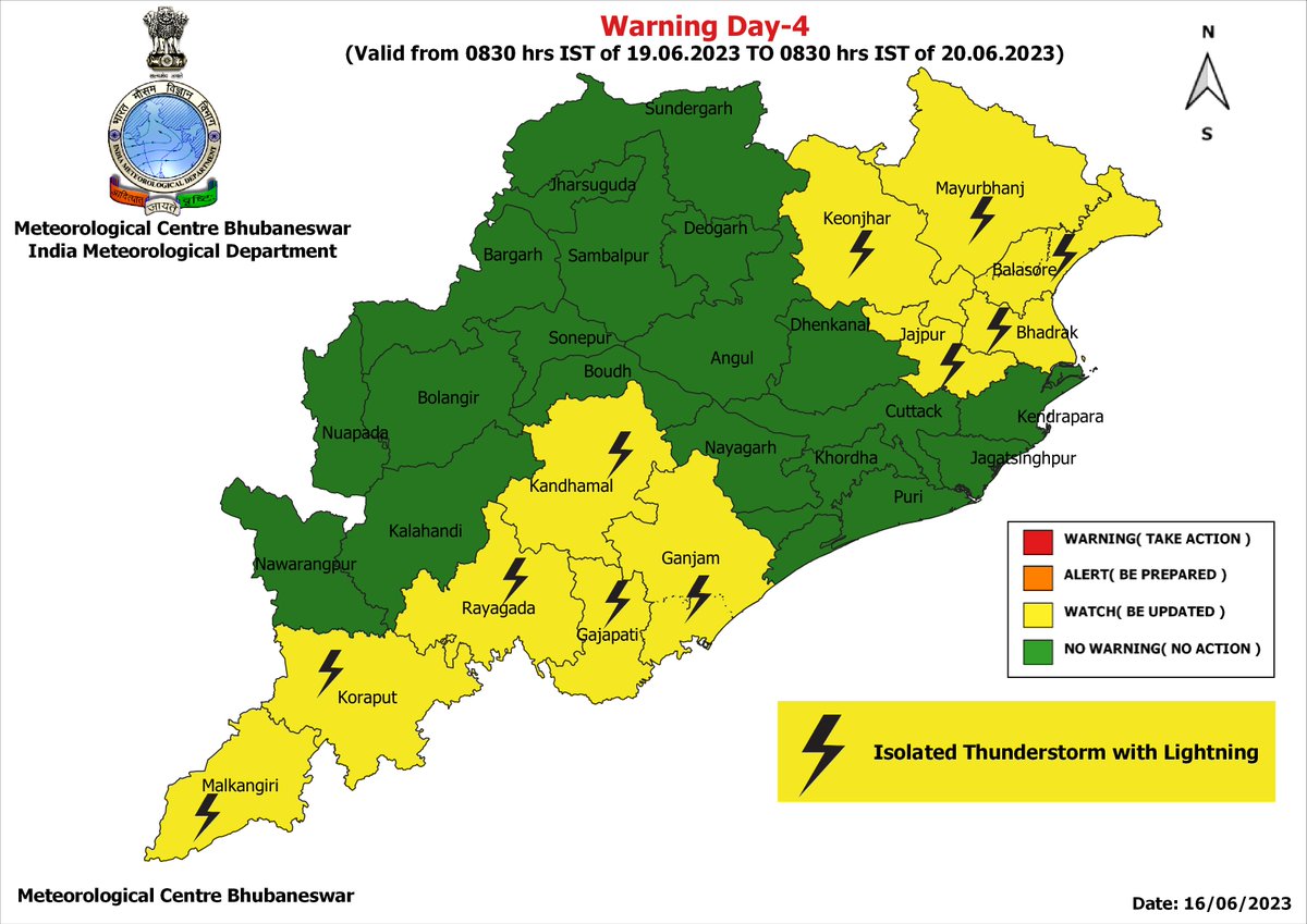 #ThunderstormWarning for Day-1 to Day-5: