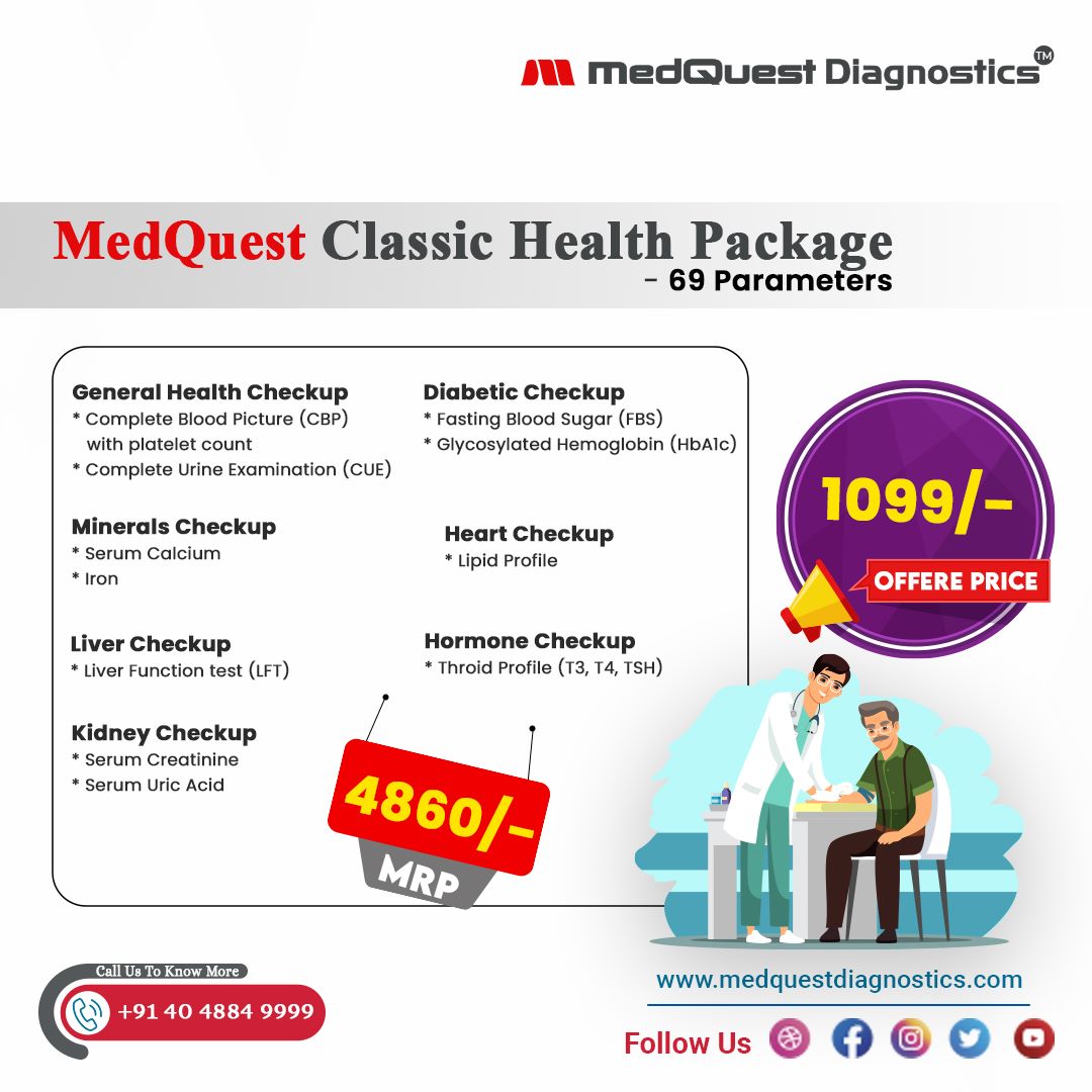 Med Quest Classic Health Packages

Medquest Health Packages
call us to know more at +91 040 4884 9999
medquestdiagnostics.com
#medquestdiagnostics #diagnostics #hyderabad #healthpackages #healthcheckup