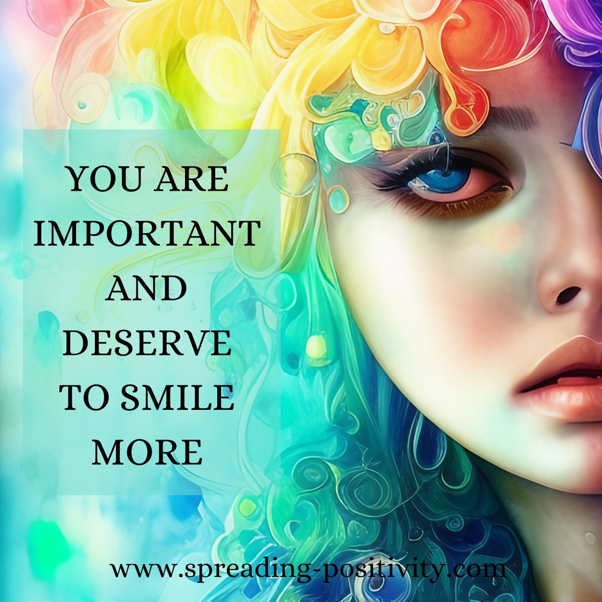 At Spreading Positivity, we believe that everyone deserves to feel happy and loved. So today, we want to remind you of something important: You are important and you deserve to smile more.

spreading-positivity.com

#SpreadPositivity
#YouAreImportant
#ChooseHappiness
#SelfLove