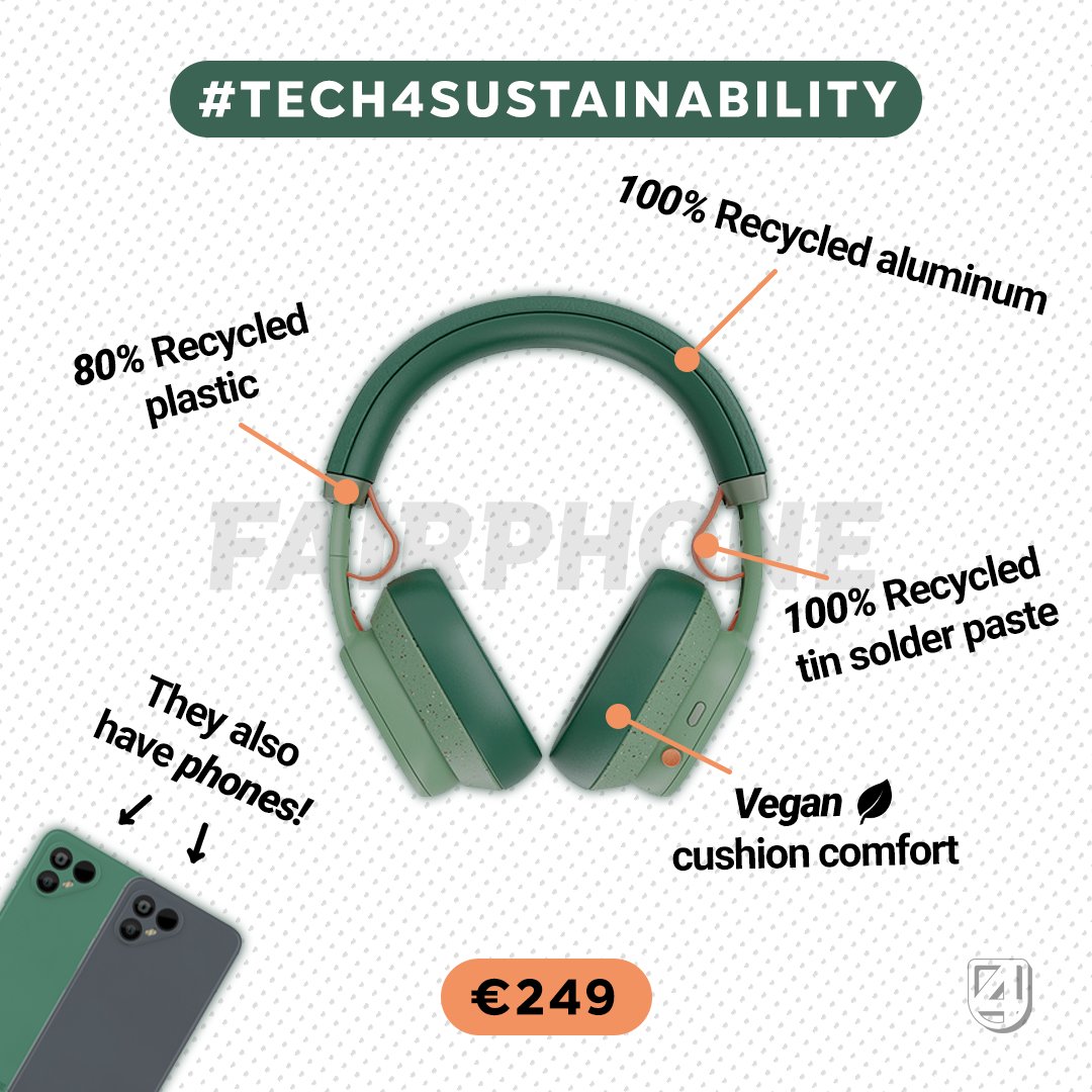 4YourData's tweet photo. Are you looking for a pair of sustainable headphones? Check out the @fairphone Fairbuds XL, made from a lot of recycled materials! Be wiser and buy smarter! #Tech4Sustainability #4YourData https://t.co/3hCMWKygBr