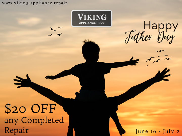 VikingApplPros's tweet photo. This Father's Day, surprise Dad with $20 off any completed repair. Our professionals will ensure his appliances are in top-notch condition. Limited availability, call now and claim this special offer! https://t.co/SMRzDIKVa9