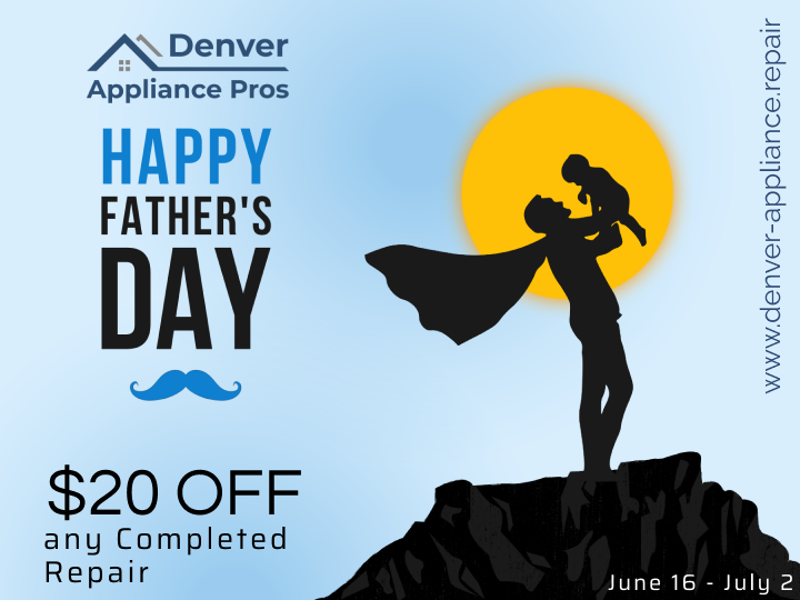 DAppliancePros's tweet photo. Surprise Dad with $20 off any completed repair this Father's Day! Our skilled technicians will ensure his appliances work like new. Don't miss out on this exclusive offer, call now! This offer is valid from June 16 to July 2 https://t.co/i865rCPM3D