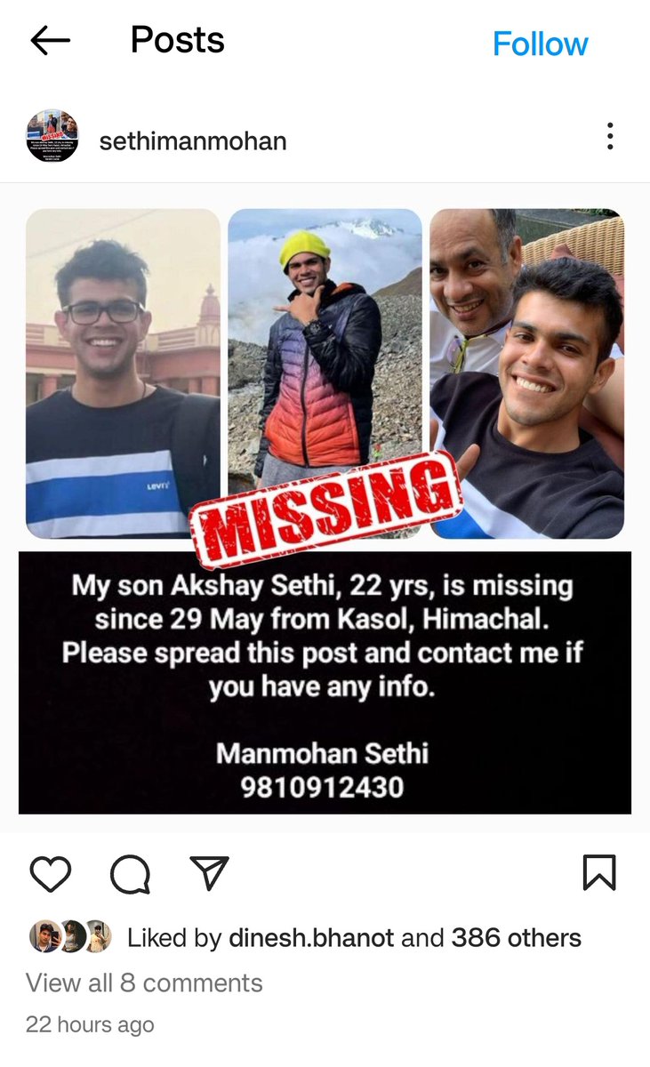 Randomly came across this post on instagram where this man has posted about his missing son with a hope that social media can help him, Can we all please help this man find his missing son?! It has been 3 days & he is still missing.