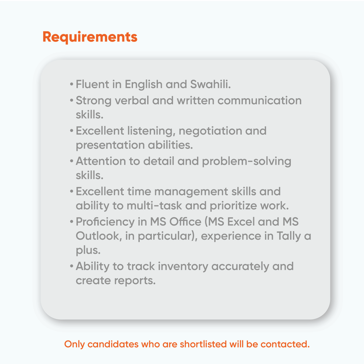 To be considered for the job, please apply by sending your application to jobs@shugulika.com.

Please note that only candidates who are shortlisted will be contacted.

#OperationsManagement #SupervisorJobs #ManagementJobs #OperationsRole #JobOpening  #OperationsCareer