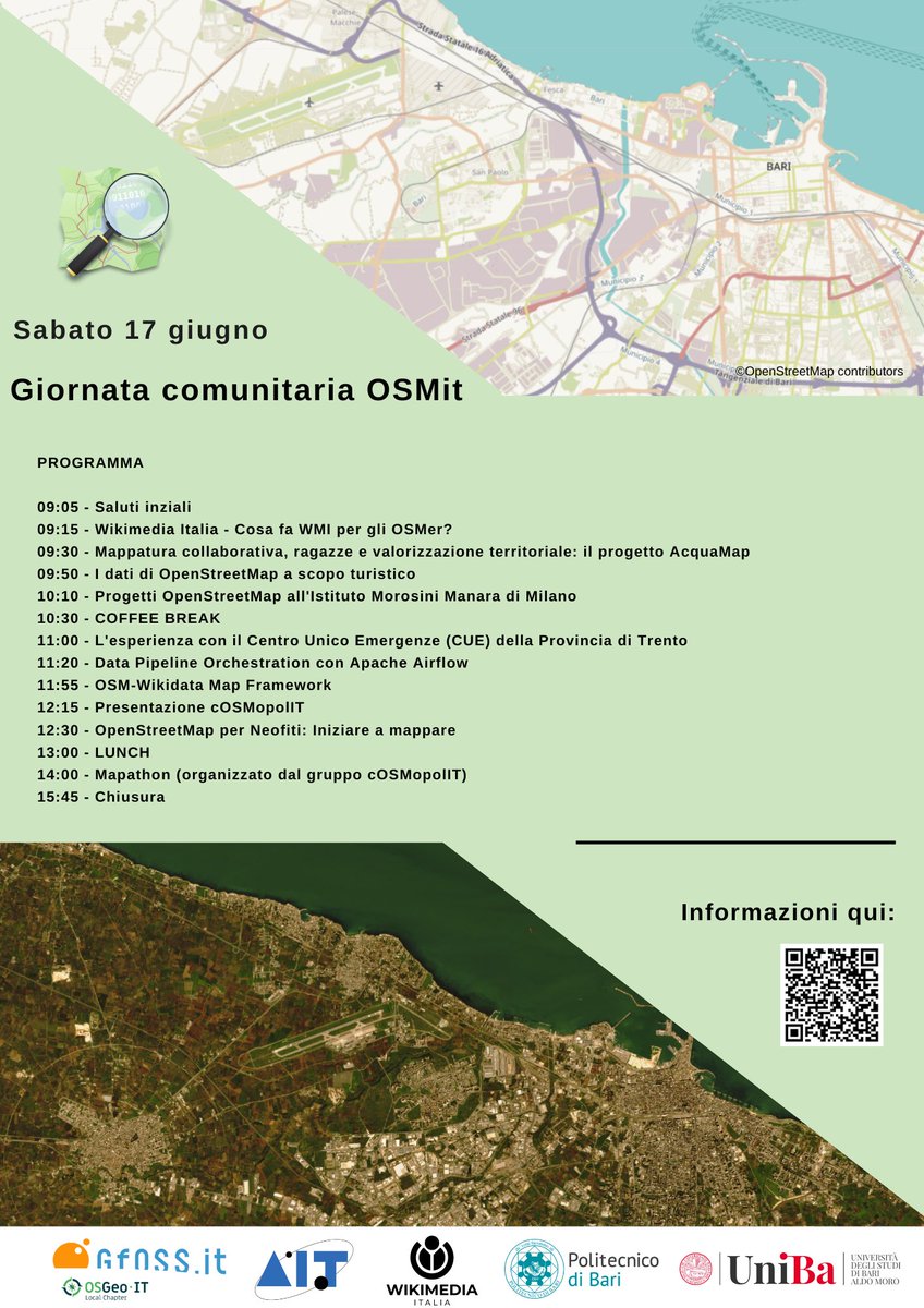 OpenStreetMapIt's tweet image. Domani non mancare alla giornata #OSMit di #GEODaysit23! 🗺️
@gfossit @WikimediaItalia @openstreetmap