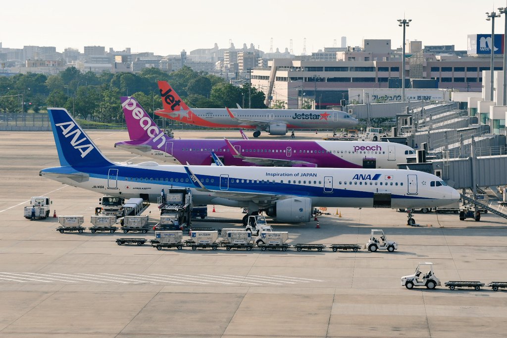 RJFF/FUK
A321neox3
ANA A321-272N JA146A
APJ A321-251NX JA901P
JJP A321-251NX JA27LR
偶然日本のA321型機を運用する3社の並びを福岡空港にて。