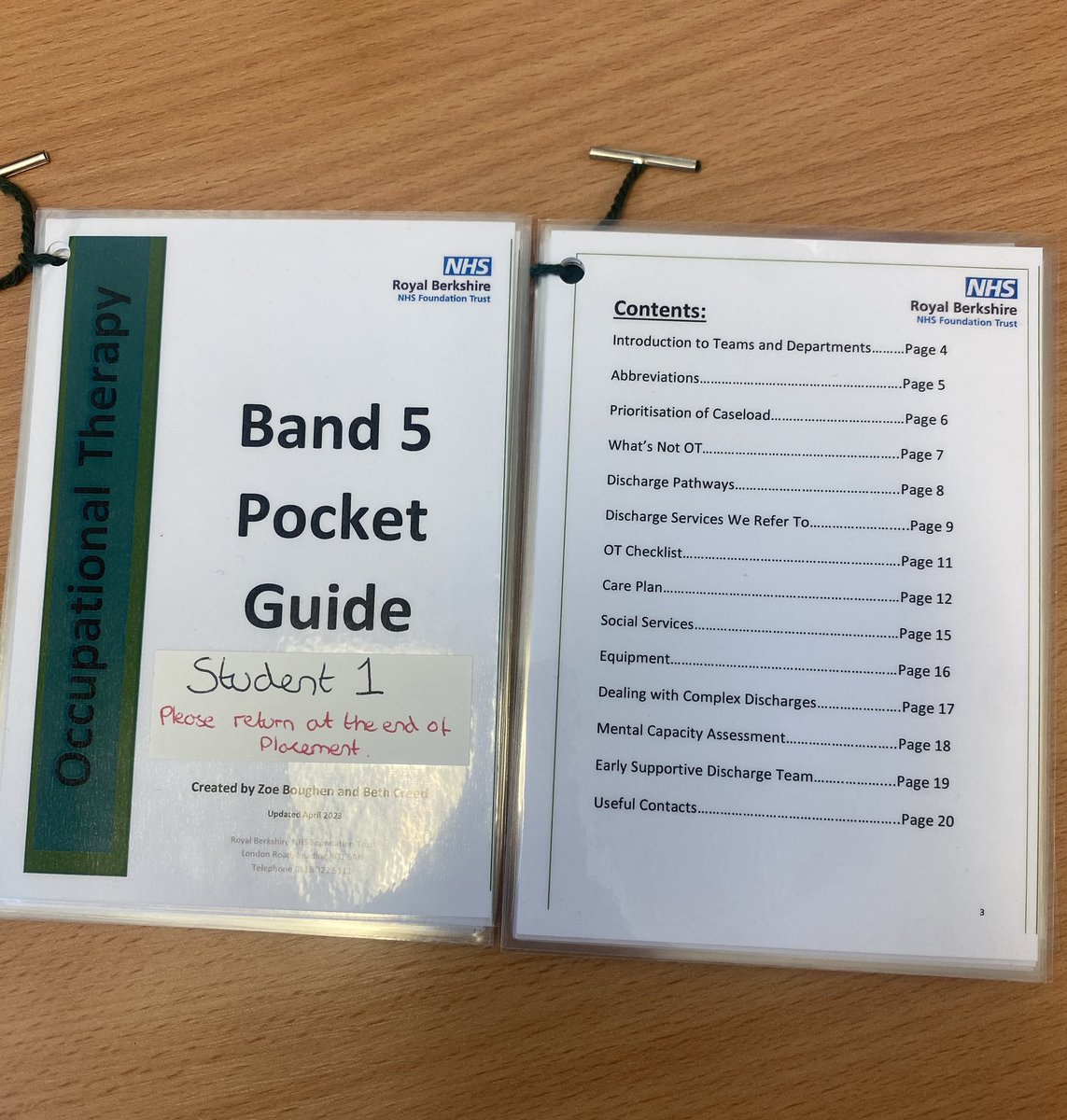 rbhtherapyteam's tweet image. Introducing our Band 5 Pocket Guide! This is such an excellent resource for new starters and students! 🌟 Thank you to our OTs Beth and Zoe who created this on their Band 5 rotation👏🏼