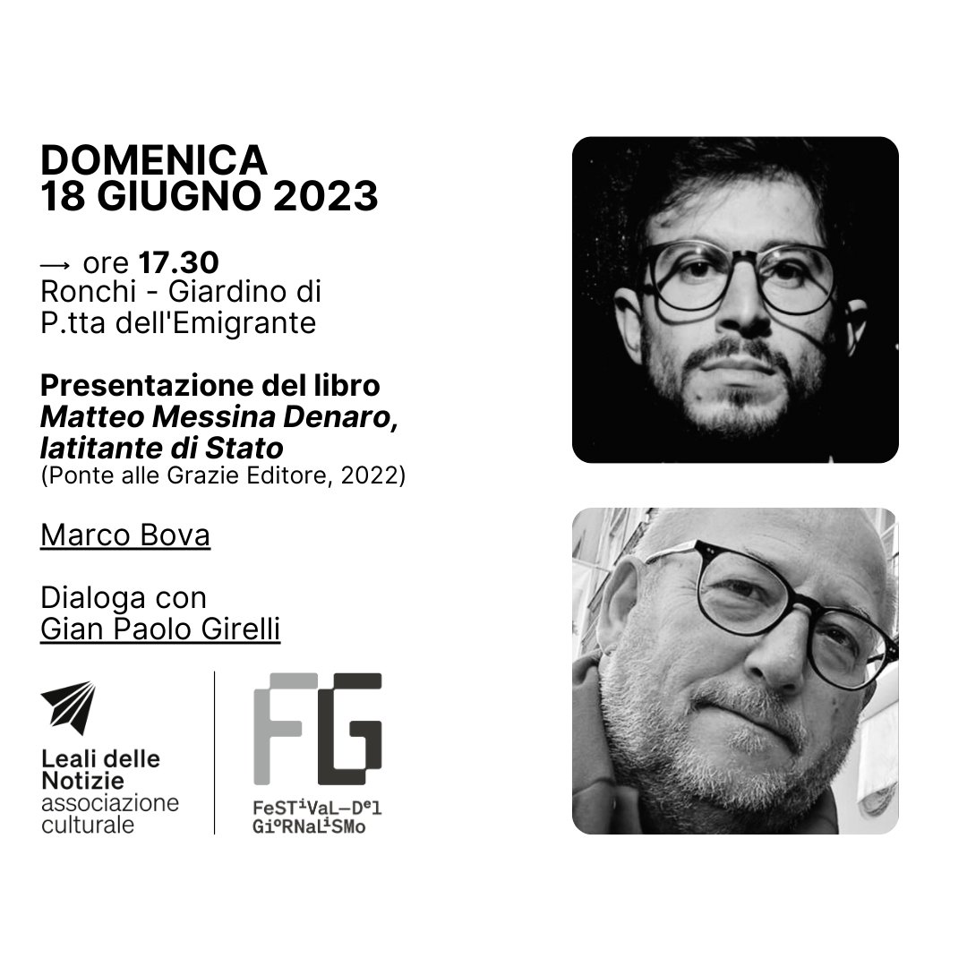 FestJRonchi's tweet photo. #18giugno finisce la IX ed. di @FestJRonchi e alle ore 17.30 presentiamo il #libro su #MatteoMessinaDenaro (@ponteallegrazie, 2022) con @marcobova / @GPGirelli

#Programma: https://t.co/9Ur2wlkMdL

#Cosanostra #boss #lottaallamafia #giustizia #legalità #libera https://t.co/OXngXlQ7pD
