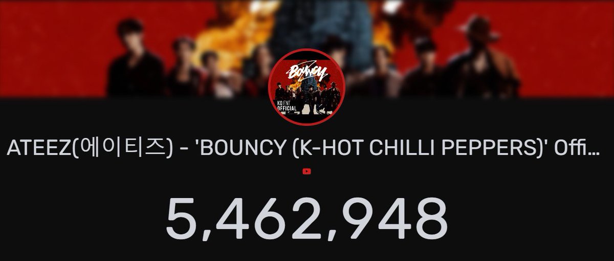 ATYstream's tweet photo. ➺ @ATEEZofficial 'BOUNCY (K-HOT CHILLI PEPPERS)' Official MV has reached 5.400.000 views in just 6 hours and 22 mins! 🌶️

Congratulations to #ATEEZ &amp; ATINYs!🥂

—🌸—
ATEEZ OUTLAW OUT NOW
#청양고추맛_에이티즈_바운시 #OUTLAW #BOUNCY #ATEEZ_BOUNCY #에이티즈 #エイティーズ https://t.co/6IByweqVst