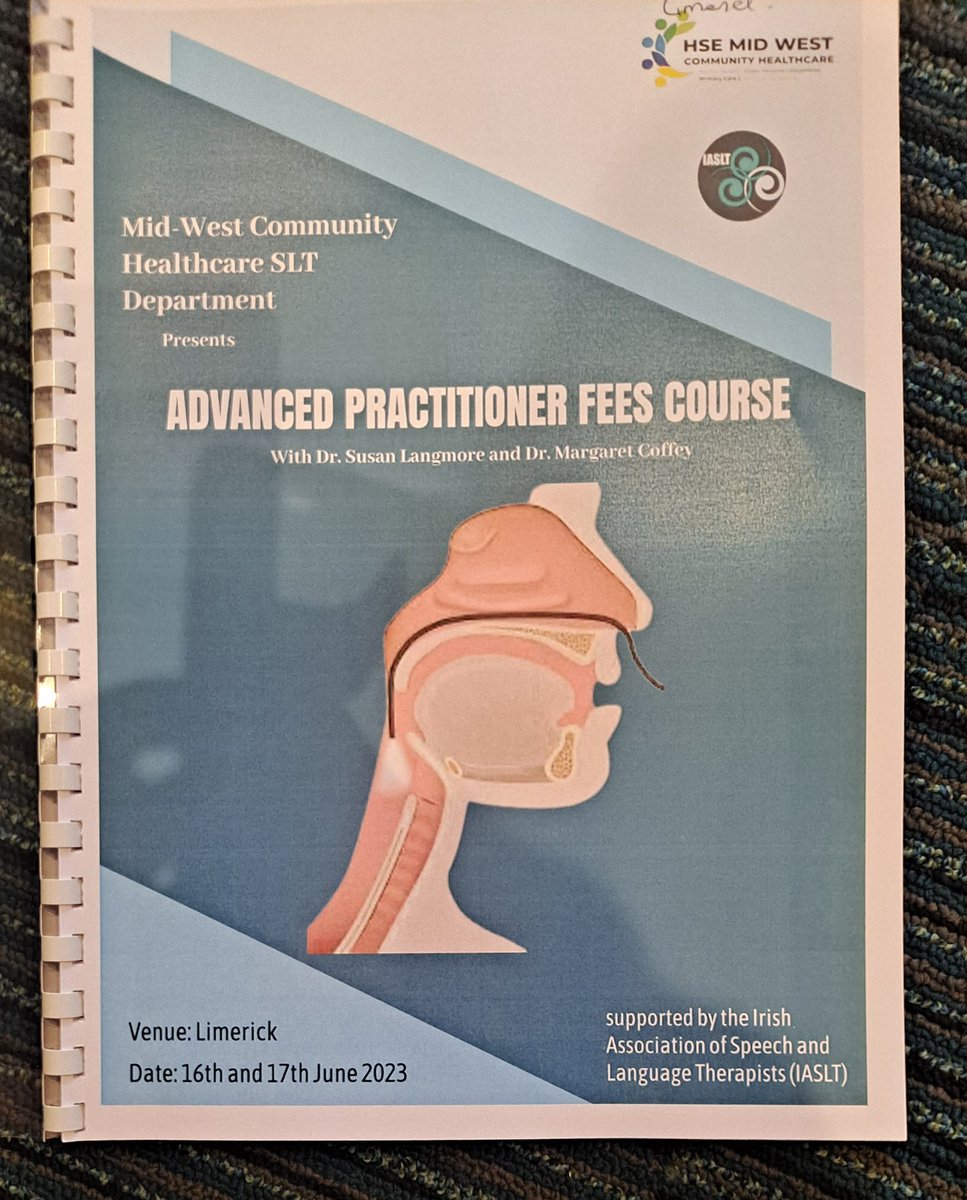 Advanced FEES course is underway! Delighted to have @SLangmore and @mmcoffeystamp here in Limerick..all things FEES on the agenda #sltadvancedpractice, #hscpdeliver, #mwchfees

@iaslt @CommHealthMW @monsclancy @slt_elaine @sarahcurran01