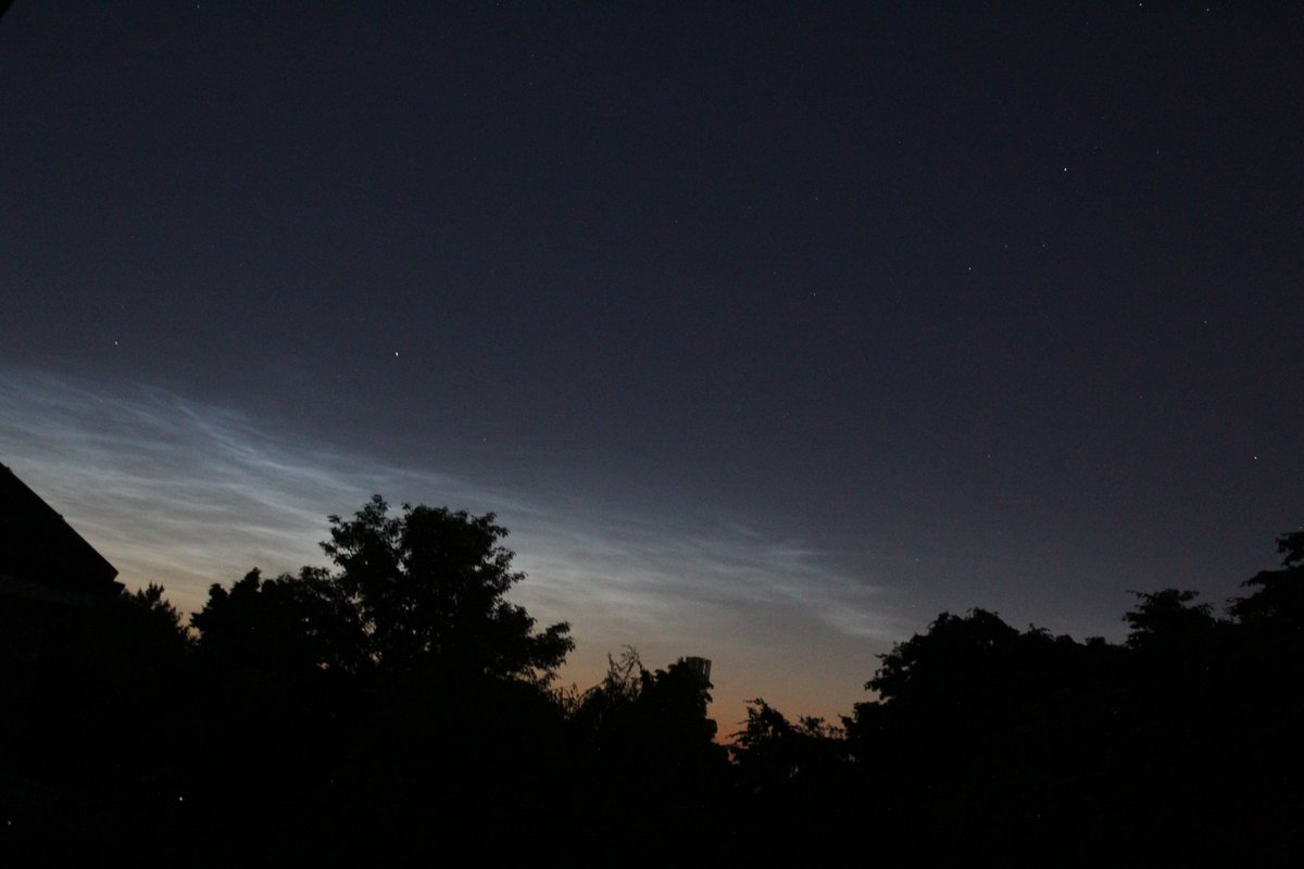 Noctilucent Clouds. Highest clouds in Earth's atmosphere. Seen from Newcastle upon Tyne, UK. 16th June 2023. #StormHour #ThePhotoHour #NoctilucentClouds #NLCs