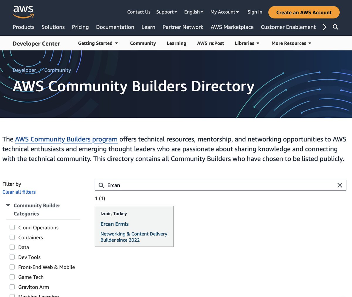 flightlesstux's tweet photo. I'm the only one in .@AWSCommunity Builders Directory! lol. check this out: https://t.co/dHG2JEEUIP #aws #commnuity #AWSCommunity https://t.co/2XhlqHBdFQ