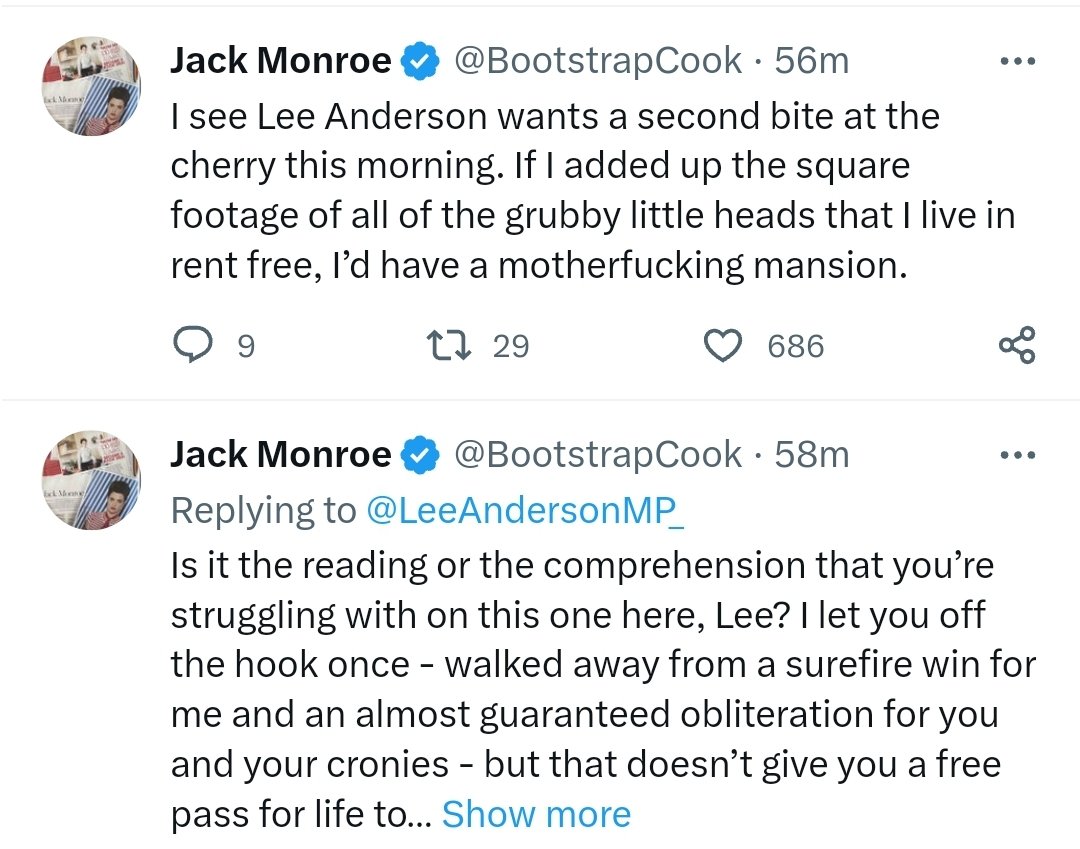 cachedog's tweet photo. #thriftygrifter #bootstrapcook #jackmonroe #jackmonroelies @LeeAndersonMP_  OMG the shear arrogance of this tweet! Simple question Jack: Where have the libel donations gone? Where is the proof you donated them? You didn't go through with it because you didn't have a case. https://t.co/tIDOfyvNGa