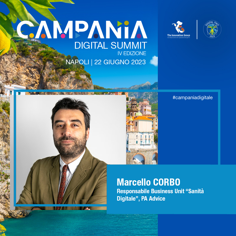 Marcello Corbo, Responsabile Business Unit “Sanità Digitale”, <a href="/paadvice/">PA Advice</a>, interviene al Campania Digital Summit. Partecipa alla Sessione  Parallela 1 dal titolo: "Sanità digitale in Campania" - 22 giugno, 11.30-13.30, Napoli.

Registrati lnkd.in/dfchu7u5

#CampaniaDigitale