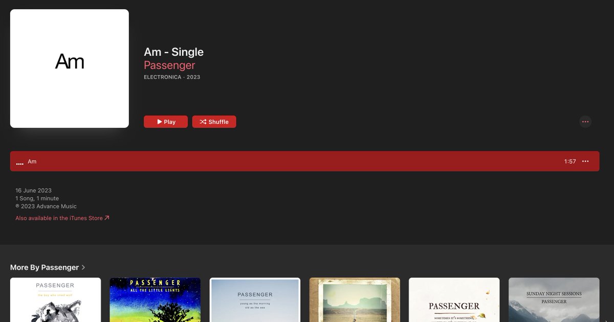 emiletwit's tweet photo. @passengermusic  New song? or someone was able to publish and notify all your fans of this strange song. 

#iWasSoExcited #AppleMusic https://t.co/ghNEAG2vWb