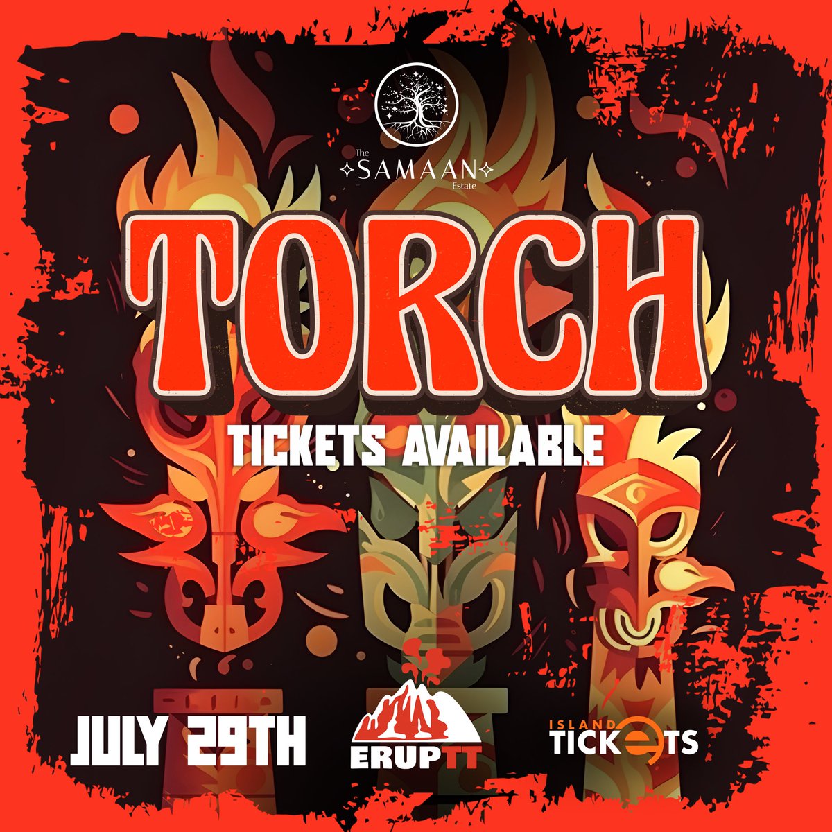 erupttrinidad's tweet photo. Enter the mesmerizing world of *TORCH*🗿🎇 where cocktails, steam, and rum collide ❤️‍🔥🌋

📍The Samaan Estate, St. Clair
⁣⁣
🎫 | Tickets are now available via committee members and online via https://t.co/qf8p9Fq7Y4 using credit cards or local visa debit cards.⁣⁣⁣ https://t.co/cMAM9fgJg4