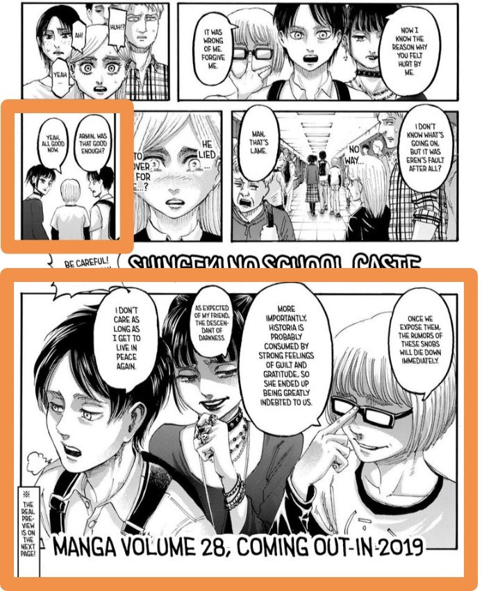 @kuro00j Show full pic of school castes 😂

Armin FORCED Eren to apologise to Historia 😂