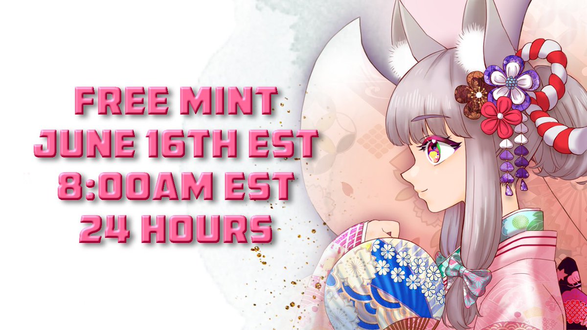 🌐Mint Website:foxfairyproject.xyz
🦊The fourth round: Free Mint
1⃣MP：0.00 Eth + gas
2⃣DATE: June 16th EST
3⃣Start Time: 8:00am EST
4⃣Duration: 24 hours

#Freemint #OAT #NFT