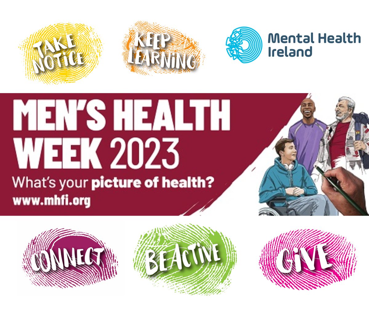 During #MensHealthWeek 2023 take the first small steps towards improving your mental health 💙 The 5 ways to wellbeing is a good place to start feeling more like #ThePictureOfHealth For practical help, support, tips and advice, visit: 
mentalhealthireland.ie/five-ways-to-w…