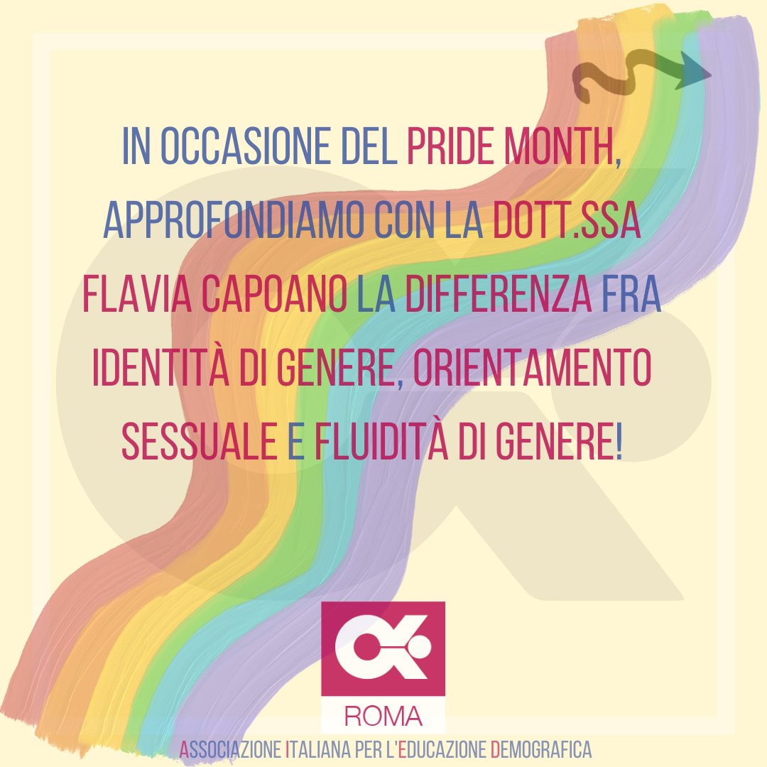 aiedroma's tweet photo. 🏳️‍🌈 Con questo post inauguriamo una collaborazione settimanale con la Dott.ssa @FlaviaCapo, psicologa, analista del comportamento e psicoterapeuta in formazione. Per il mese di Giugno, i nostri post saranno dedicati a temi inerenti al Pride Month! 🏳️‍🌈 
Leggete qui: https://t.co/IO93TPMH6y