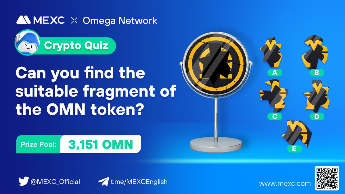 MEXC's tweet photo. #MEXC x #OmegaNetwork collab quiz - 3,151 $OMN for grabs!

To enter:
🔹Follow @MEXC_Official + @OMCoreTeam 
🔹Like & RT the post
🔹Submit your answer here: https://t.co/ornvnjZ563